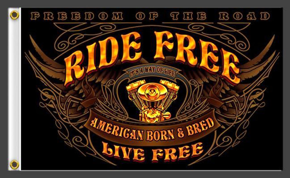 Buy RIDE FREE LIVE FREE DELUXE 3' x 5' BIKER FLAGBulk Price