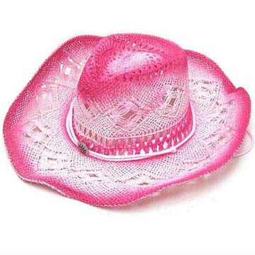 Buy PINK TWO TONE WOVEN COWBOY HATSBulk Price