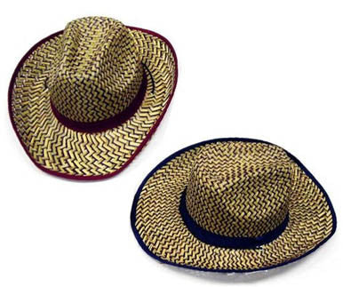 Buy BROWN ZIG ZAG COWBOY STRAW HATS Bulk Price