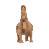 Wooden Jali Peacock on Horse Statue