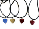 Wholesale Single Glitter Heart Rhodium-Plate Enamel Love Heart Charm Pendant