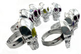 Plastic Jewel Eye Adjustable Size Bulk Rings - 0.75" inch Sold by Dozen or Gross (144 Pieces)