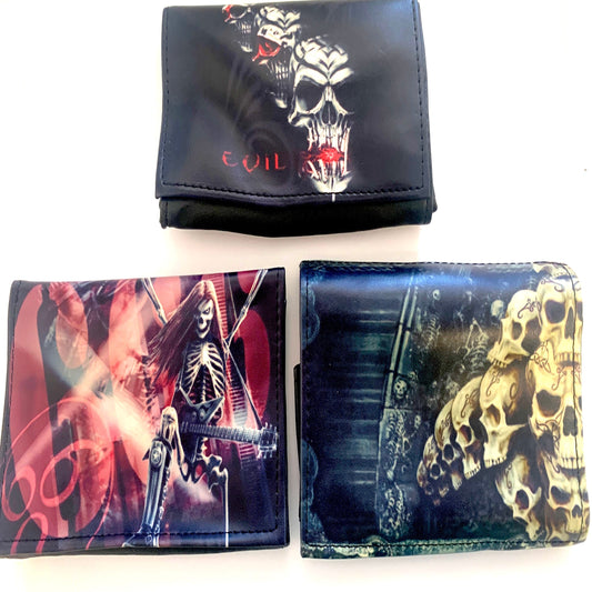 Wholesale Assorted Black Tobacco Skull Style Pouch (sold by the piece)