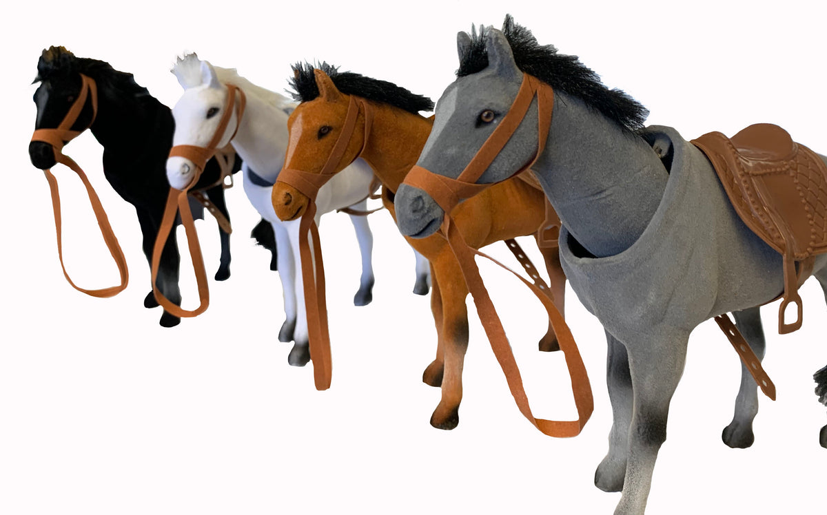 Large 10-Inch Horses with Bobbing Bobble Moving Heads In Bulk - Assorted