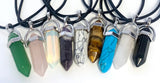 Buy ASSORTED BULLET CRYSTAL STONE PENDANTS ON BLACK NECKLACE (sold by piece ordozen)Bulk Price