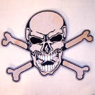 Wholesale JUMBO BACK 10 INCH PATCH SKULL X BONE (Sold by the piece) * CLOSEOUT NOW $ 4.95 EA