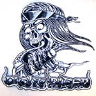 Wholesale JUMBO 10 INCH EMBROIDERED PATCH NIGHT RIDER SCULL (Sold by the piece) *- CLOSEOUT NOW $ 4.95 EA