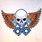 Wholesale JUMBO BACK 11 INCH PATCH PISTON SKULL (Sold by the piece) CLOSEOUT $ $4.95 EACH