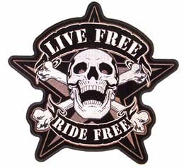 Buy LIVE FREE SKULL BONES JUMBO PATCHBulk Price