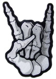 Wholesale JUMBO SKELETON BONES  ROCK ON  EMBROIDERED PATCH 11 INCH (Sold by the piece)