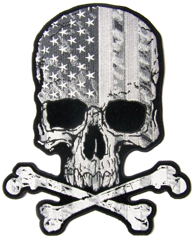 Buy SKULL X BONES USA FLAG B & WEMBROIDERED PATCH 4 INCHBulk Price