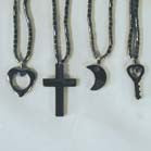 Wholesale KEY BLACK HEMATITE STONE NECKLACE WITH PENDANT (Sold by the dozen