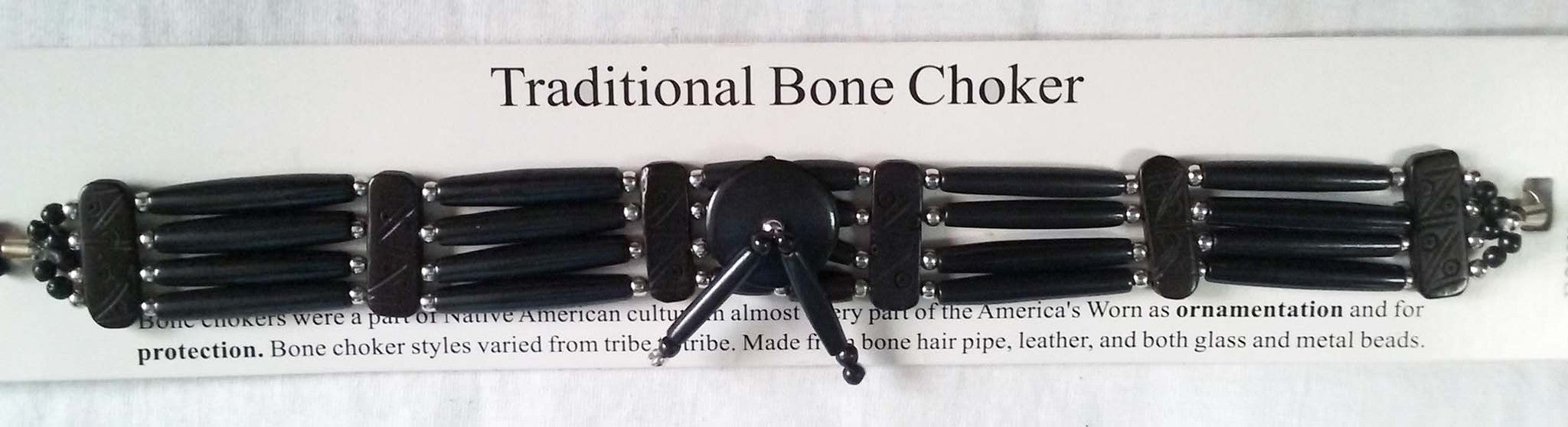 Buy BLACK FOUR ROW BONE CHOKER NECKLACEBulk Price