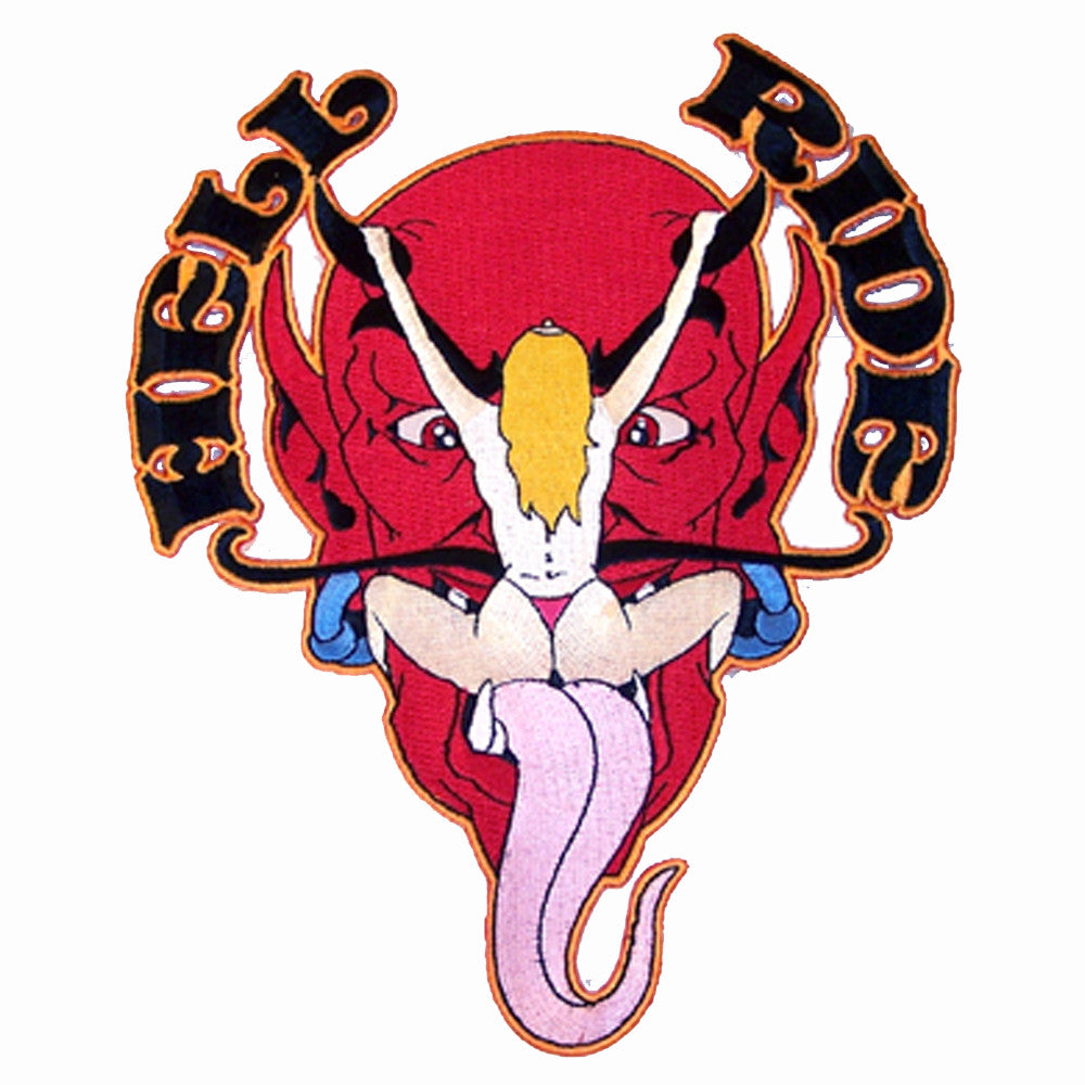 Wholesale JUMBO BACK 9 INCH PATCH HELL RIDE DEVIL CHICK (Sold by the piece)