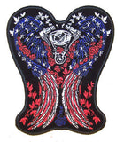 Wholesale JUMBO PATRIOTIC DOVES WINGS  PATCH 10 INCH (Sold by the piece)