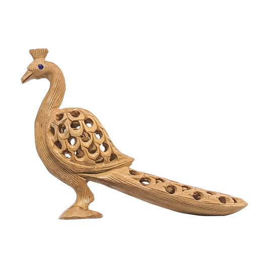 Wooden Peacock Statue