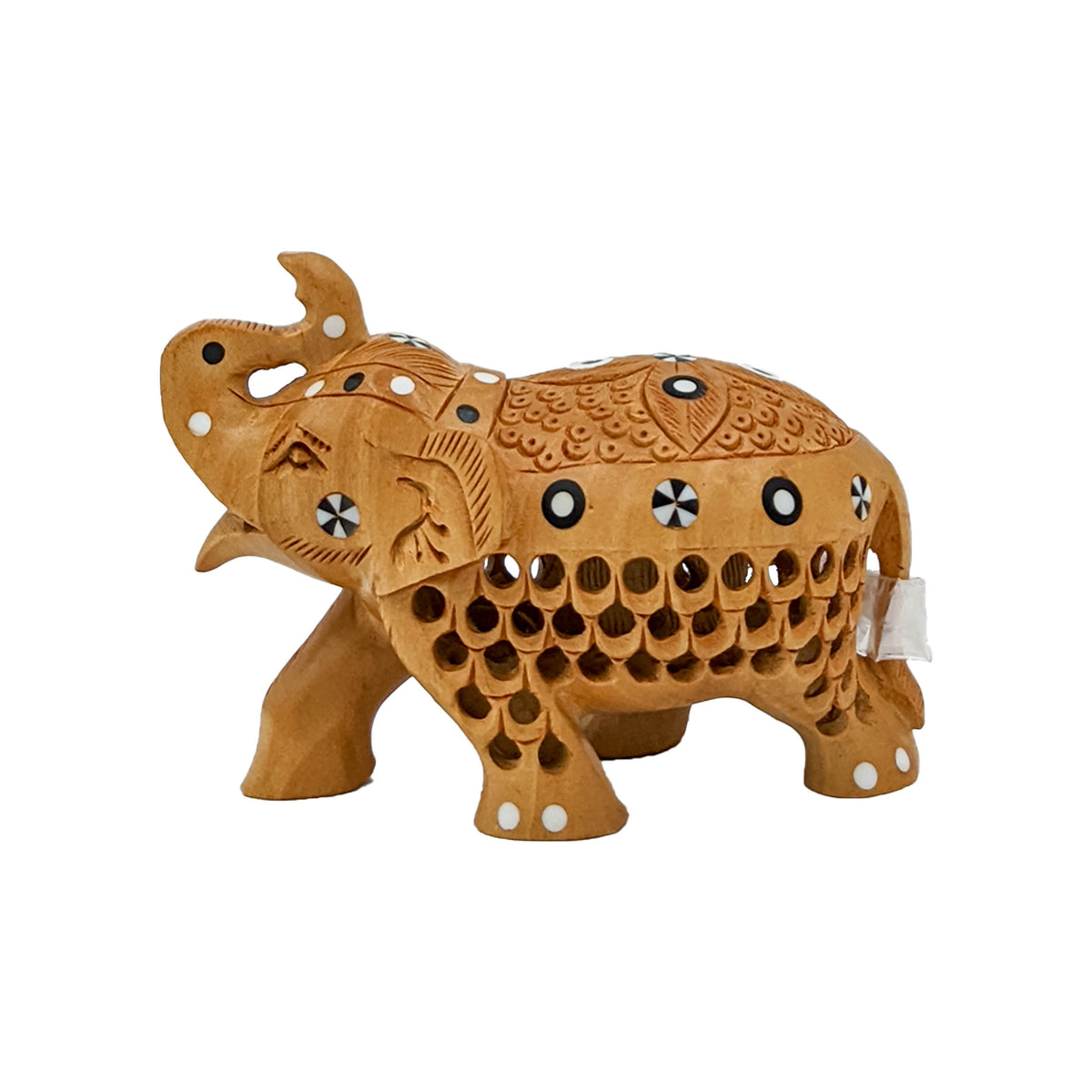 Handmade Hand Painted Jali Carved Elephant