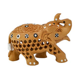 Handmade Hand Painted Jali Carved Elephant