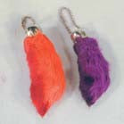 Wholesale New Stylish Red Color Rabbit Foot Keychains - Assorted Charms (Sold By Dozen)