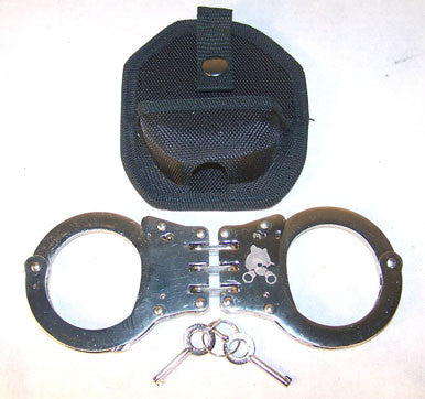 Buy DELUXE HINGED SILVER CHROME POLICE HANDCUFFS Bulk Price