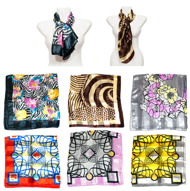 Bulk Buy Printed Silk Fashion Scarf Wholesale