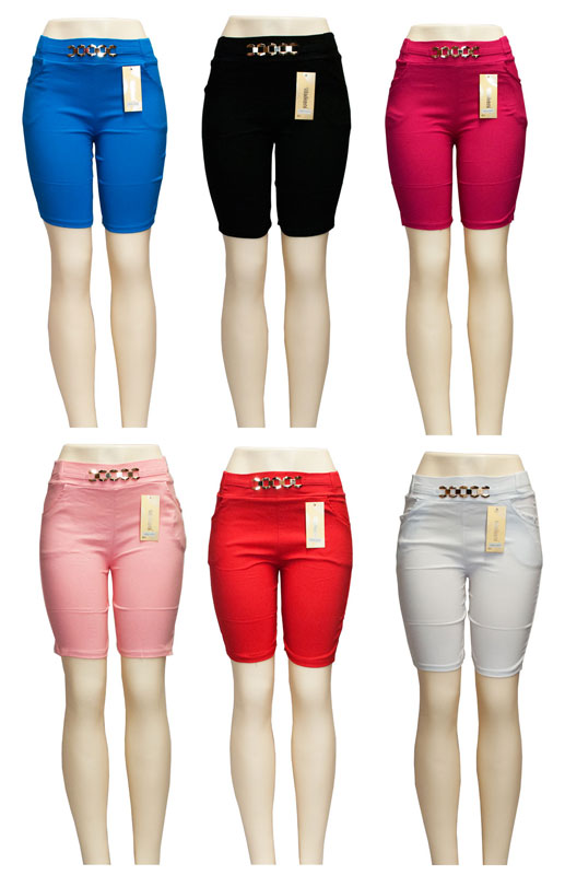 Bulk Buy Ladies Fashion Pull On Bermudas Capris Pants