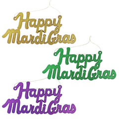 Wholesale Happy Mardi Gras Sign- Assorted