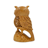 Handmade Wooden Owl Statue for Elegant Home Décor