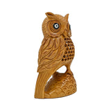 Handmade Wooden Owl Statue for Elegant Home Décor