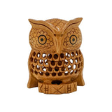 Handcrafted Wooden Jaali Owl Sitting