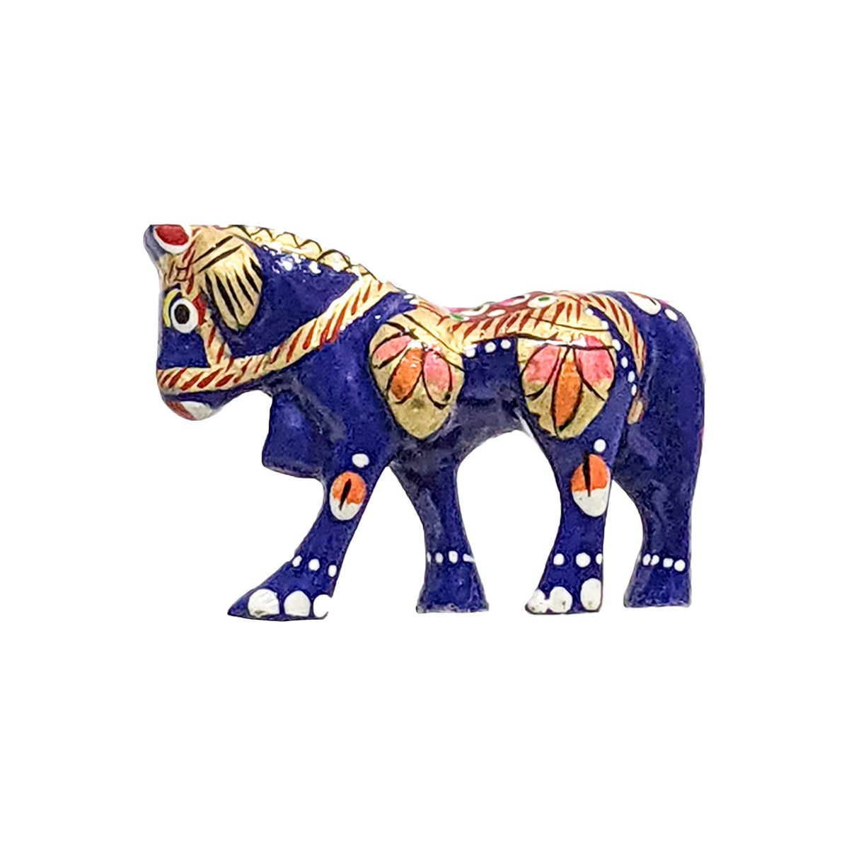 Hand Painted Blue Color Horse Statue