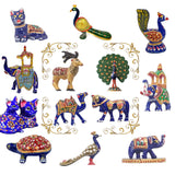 Wooden Animal Meena Statues - Assorted