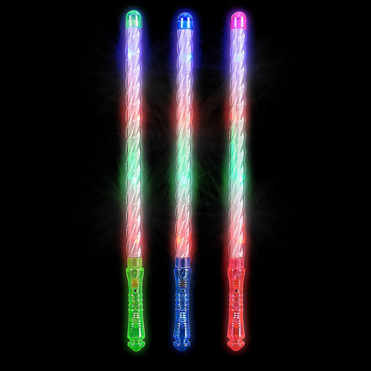 Light Up Flashing Spiral Kids Wand Toys In Bulk- Assorted