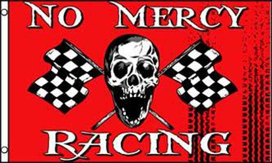 Buy NO MERCY RACING SKULL X BONE CHECKERED 3 X 5 FLAG Bulk Price