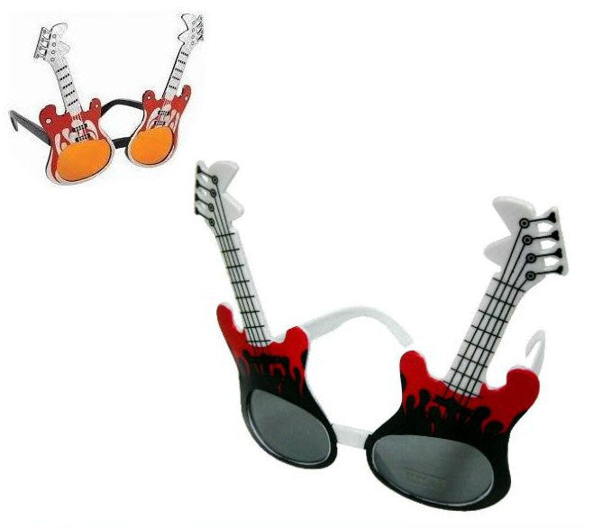 Wholesale Halloween Guitar Flames Design Assorted Party Sunglasses (Sold by DZ)