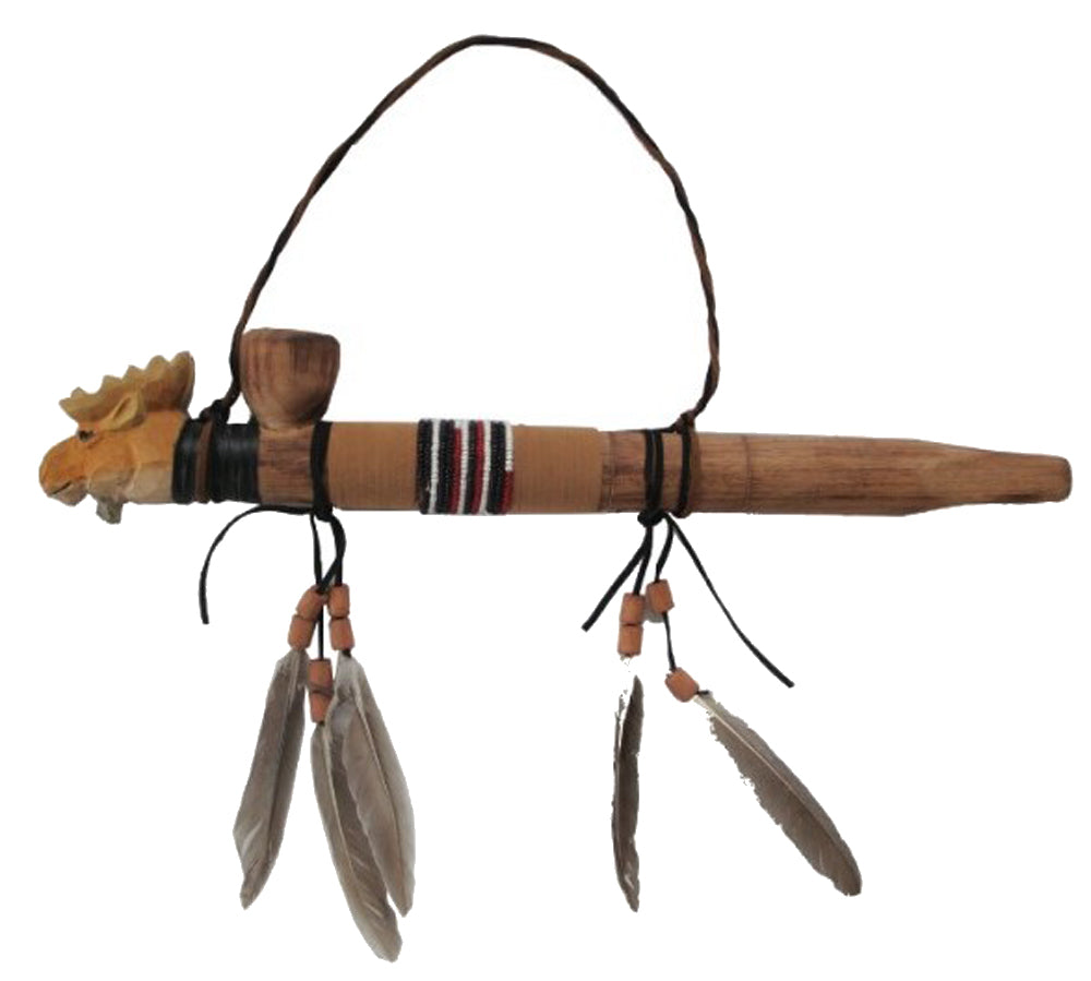 Buy MOOSE HEAD WOODEN PEACE PIPEBulk Price