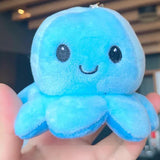 Mini Octopus Face Changing Flippy Soft Plush Keychains - Assorted