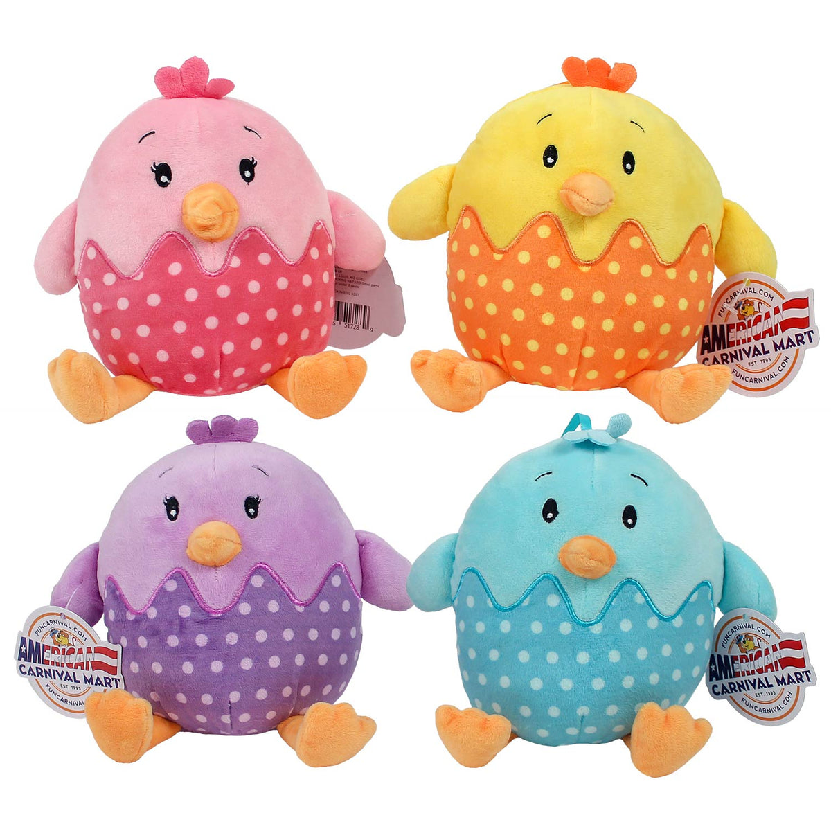 Plush Chick In Egg 8" For Kids In Bulk