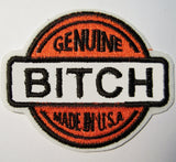 Wholesale GENUINE BITCH 3 1/2 INCH EMBROIDERED PATCH (Sold by the piece)