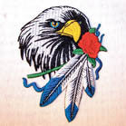 Wholesale EAGLE FEATHERS 4 inch PATCH (Sold by the piece OR Dozen ) -* CLOSEOUT AS LOW AS .75 CENTS EA