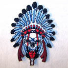 Wholesale SKULL WITH BONNET 4 INCH PATCH (Sold by the piece)  CLOSEOUT NOW AS LOW AS .75 CENTS EA