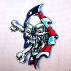 Wholesale RIPPING AMERICAN FLAG SKULL PATCH (Sold by the piece OR Dozen ) CLOSEOUT AS LOW AS .75 CENTS EA