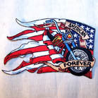 Wholesale AMERICAN FOREVER BIKE 4 INCH PATCH ( Sold by the piece or dozen ) *- CLOSEOUT AS LOW AS 75 CENTS EA