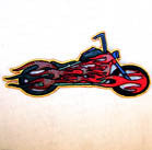 Wholesale FLAMING BIKE 4 INCH PATCH (Sold by the piece or dozen ) CLOSEOUT AS LOW AS 75 CENTS EA