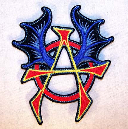 Buy ANARCHY WITH WINGS 4 INCH PATCH -* CLOSEOUT AS LOW AS 75 CENTS EABulk Price