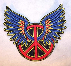 Wholesale PEACE WITH WINGS 4 INCH PATCH (Sold by the piece or dozen ) -* CLOSEOUT AS LOW AS 75 CENTS EA