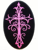 Buy PINK CRUCIFIX CROSS EMBROIDERIED PATCH 5 INBulk Price