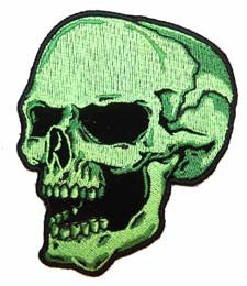 Buy GREEN SKULL LEFT PATCHBulk Price