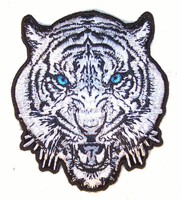 Buy WHITE TIGER HEAD EMBROIDERIED PATCH Bulk Price