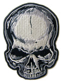 Wholesale GREY SKULL EMBROIDERED PATCH 4 INCH (Sold by the piece)